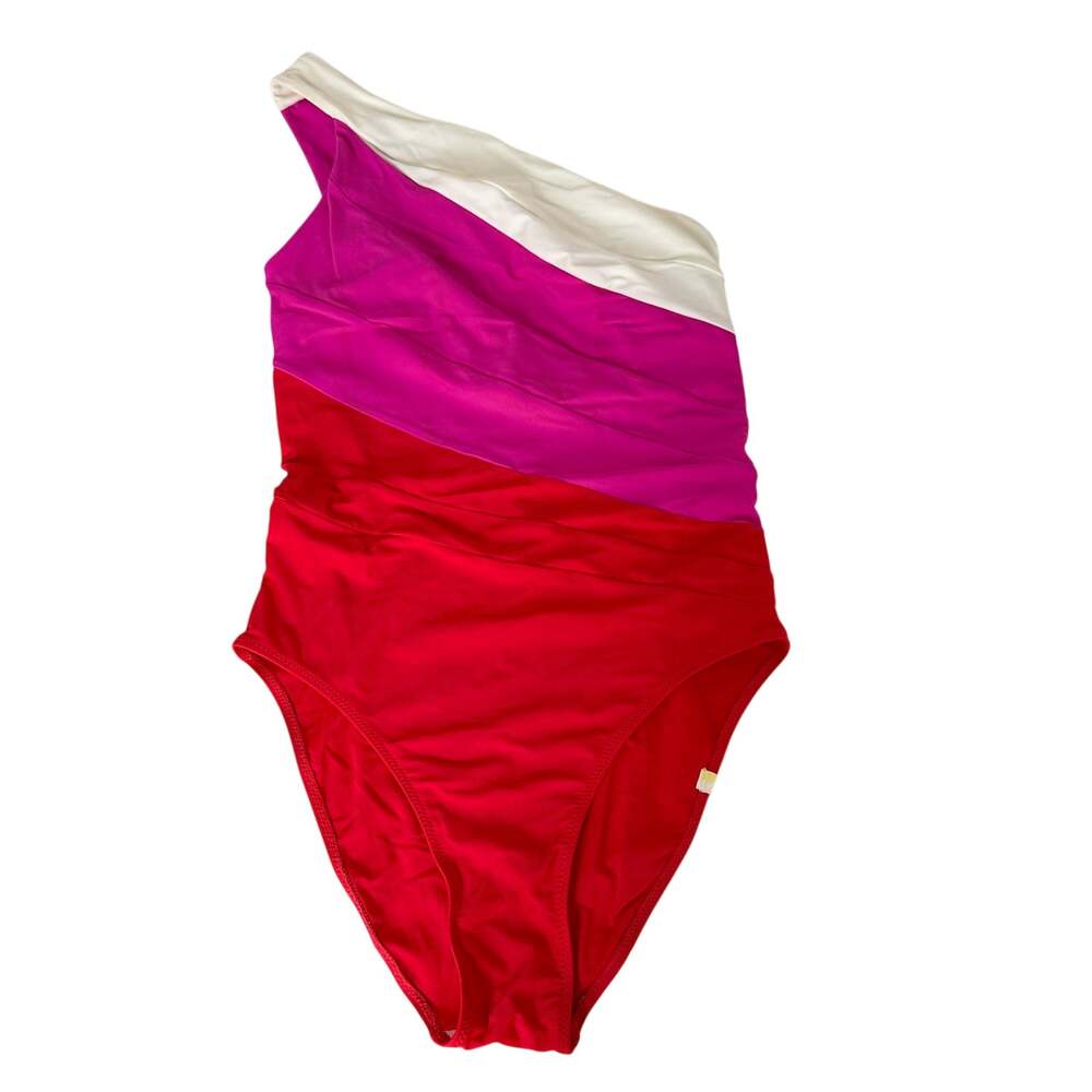 Summersalt One Shoulder Swim Suit One Piece Pink Red - 4
